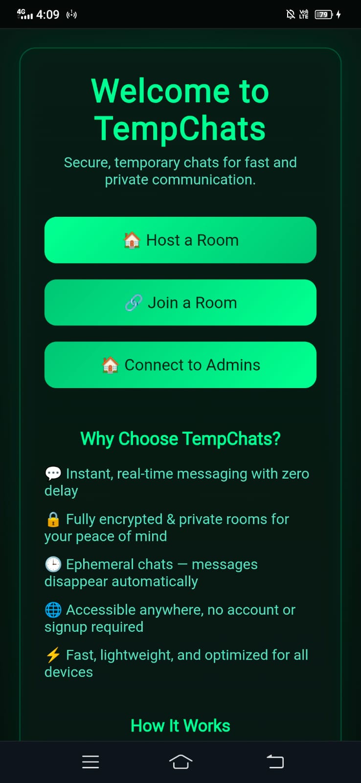 TempChats mobile screenshot